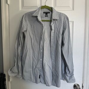2 for $15 Michael Kors Blue and White Patterned dress Shirt - size M